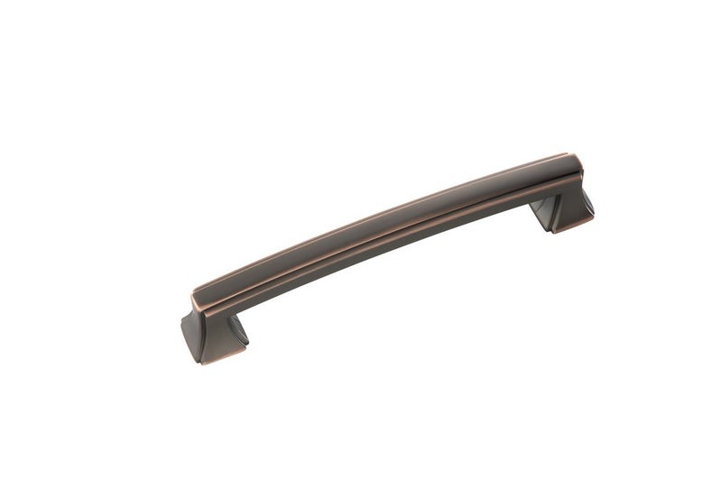 Hickory Hardware 1 Pack Solid Core Kitchen Cabinet Pulls, Luxury Cabinet Handles, Hardware for Doors & Drawers, 5-1/16 Inch (128mm) Hole Center, Oil-Rubbed Bronze Highlighted, Bridges Collection